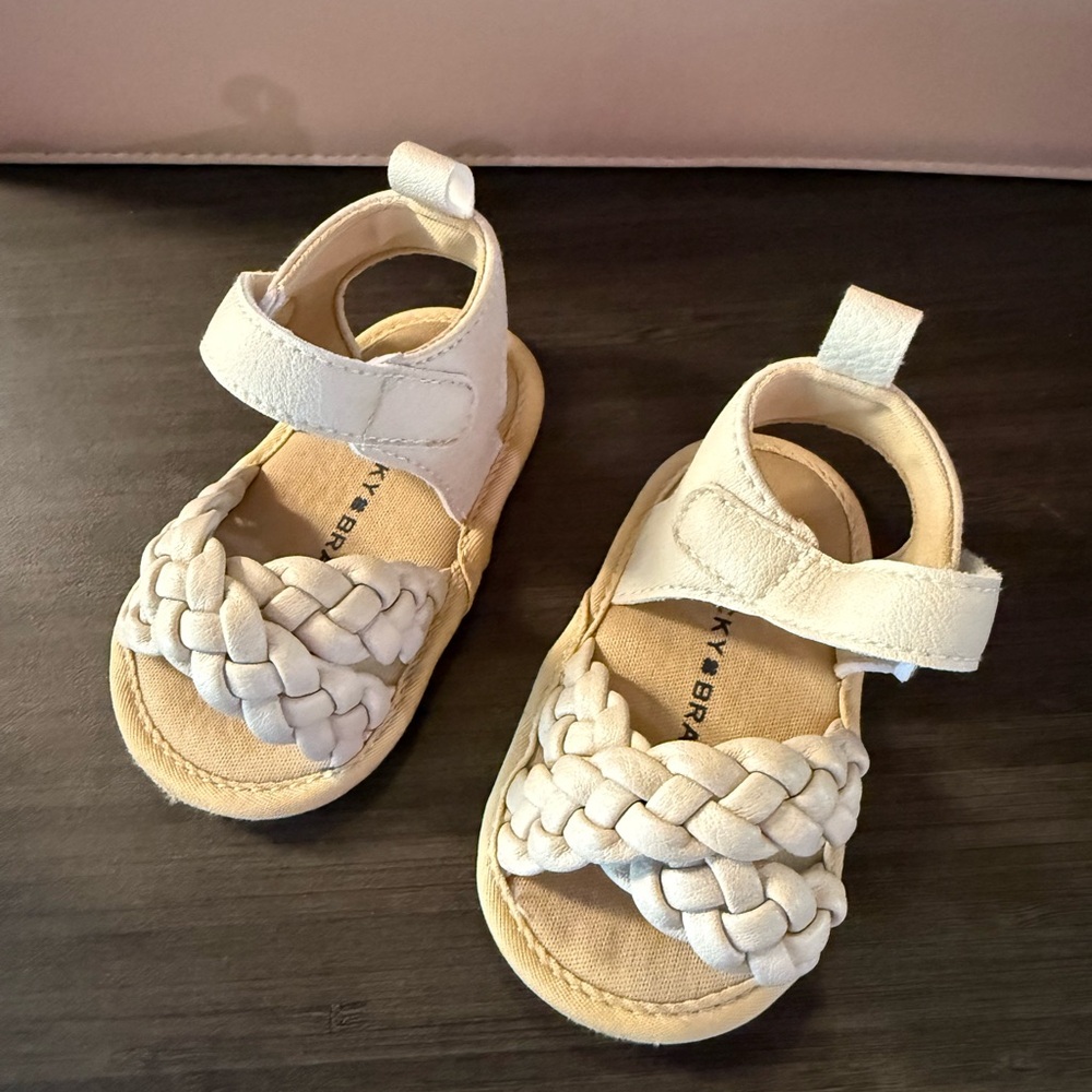Lucky Brand Beige Braided Kids Sandals